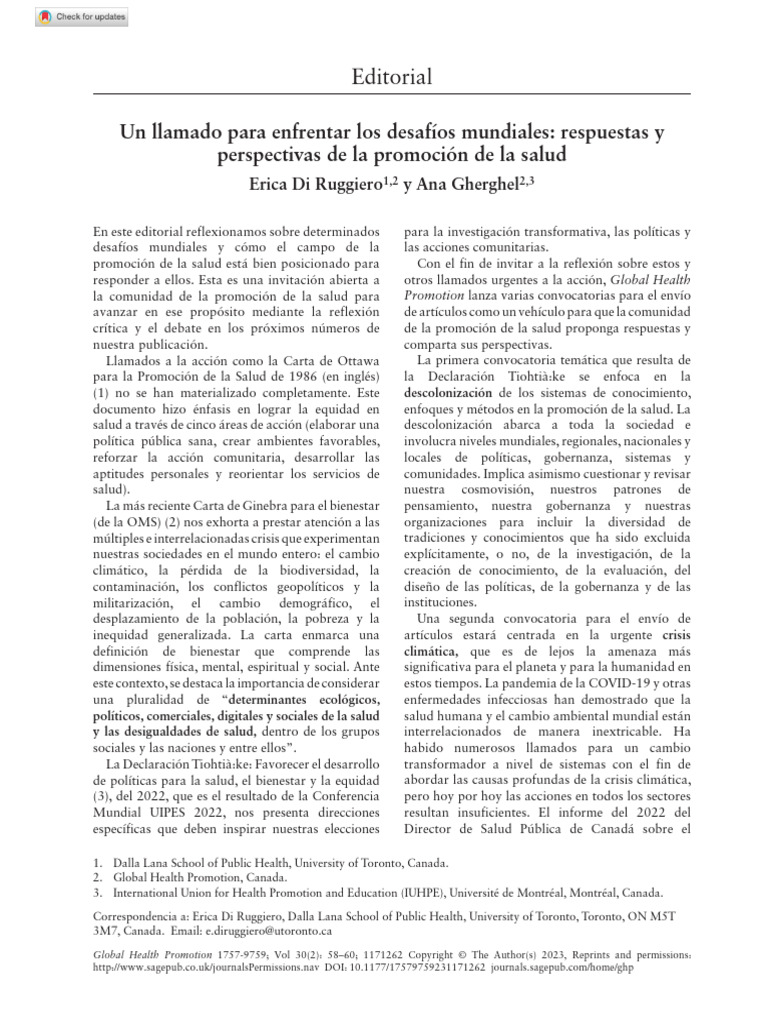Di Ruggiero Gherghel 2023 Un Llamado para Enfrentar Los Desafios ...