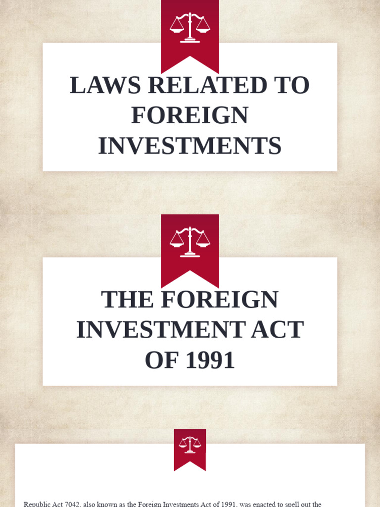 Laws Related To Foreign Investments | PDF