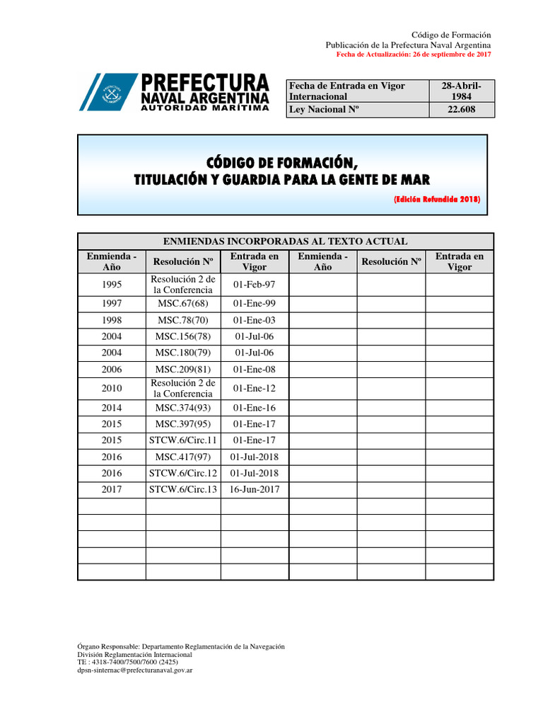 Codigo STCW - Edicion 2018 | PDF