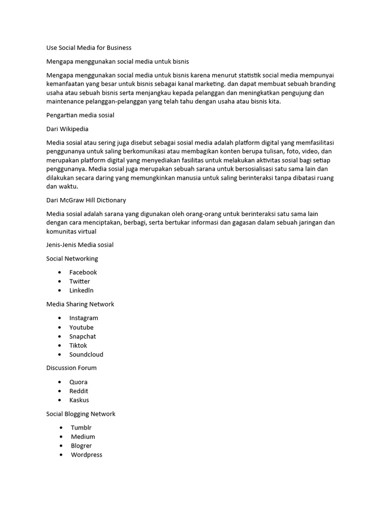Use Social Media For Business | PDF