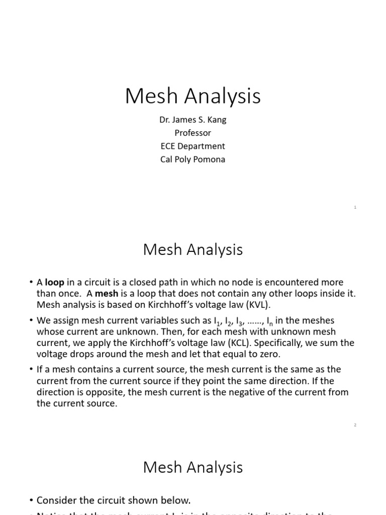 Mesh Analysis | PDF | Computer Engineering | Metrology