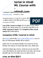 HTML Tutorial in Hindi (Free HTML Course With PDF