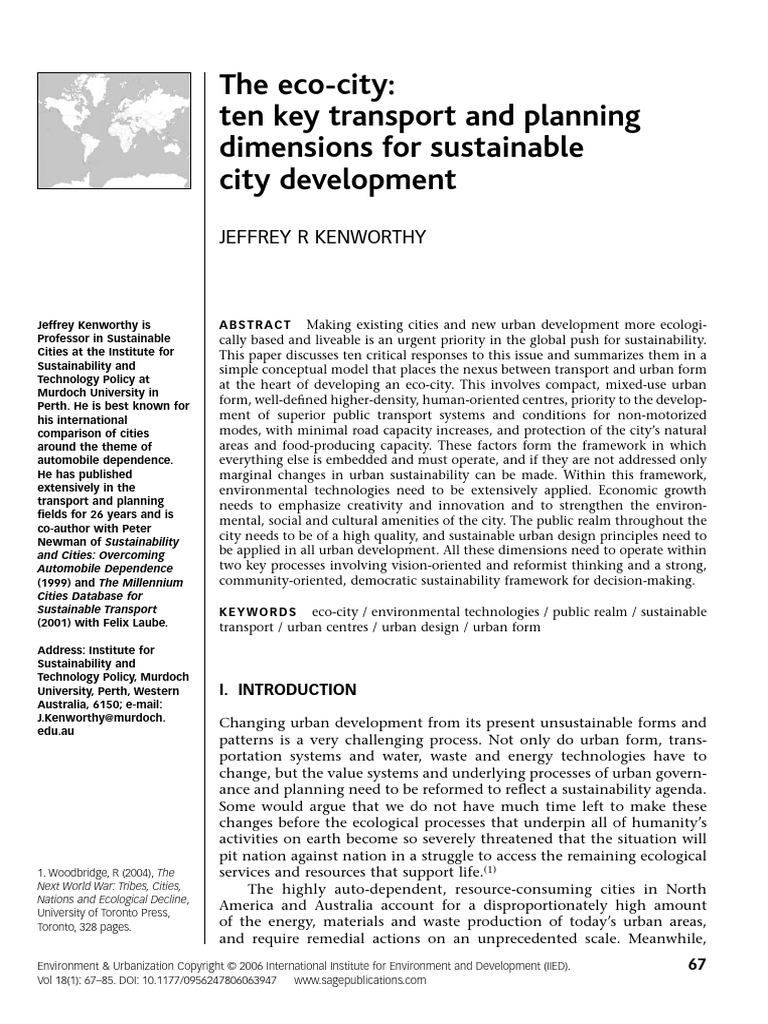The Eco-City: Ten Key Transport and Planning Dimensions For Sustainable ...