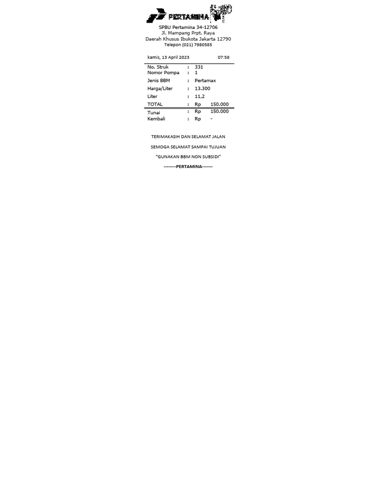 Spbu Pertamina | PDF
