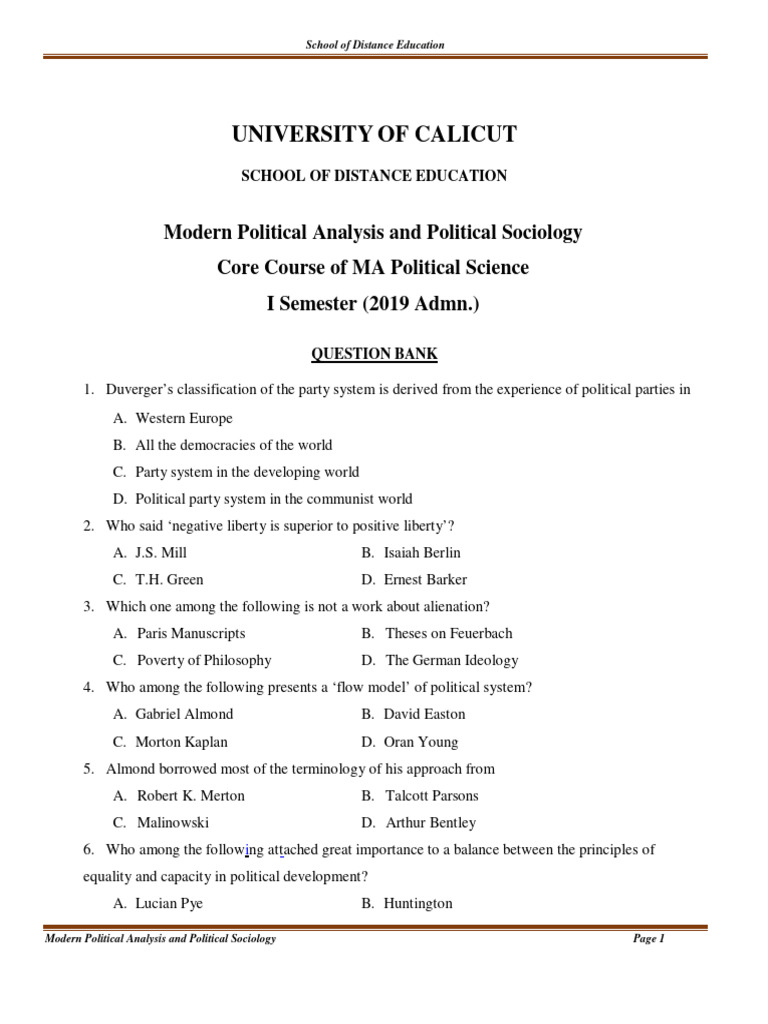 Modern Political Analysis and Political Sociology 0 PDF