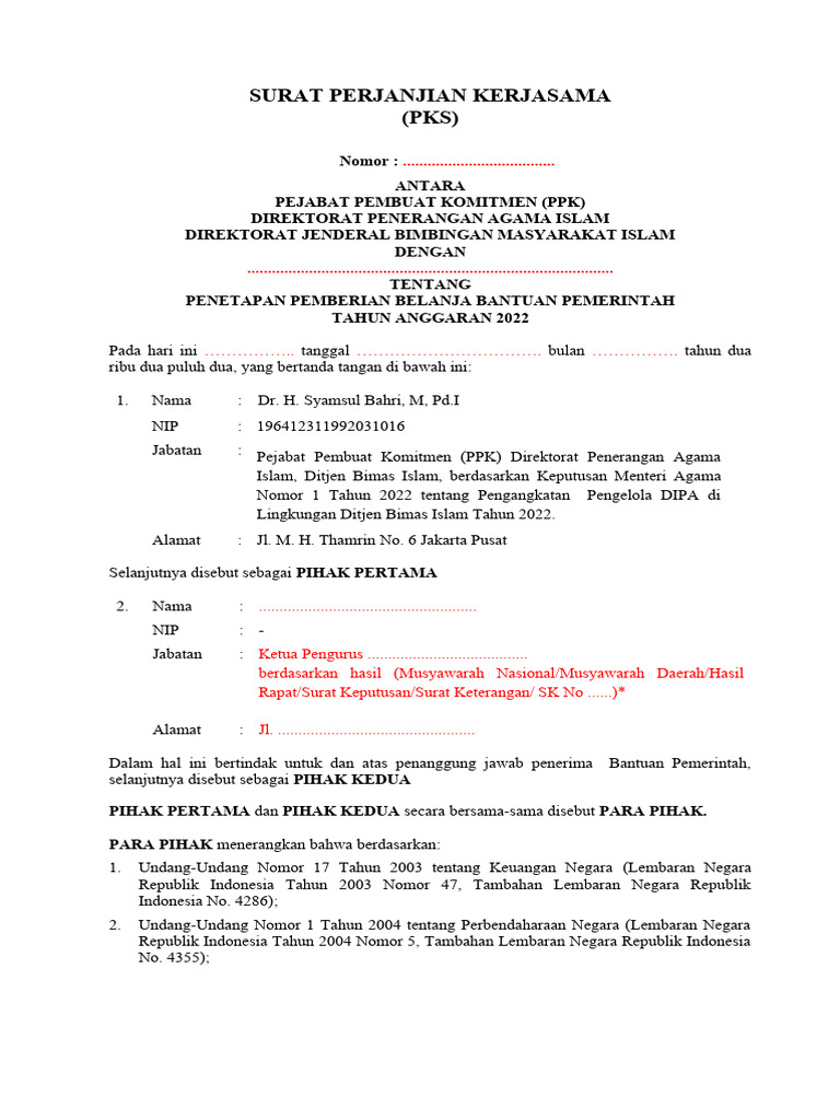 Draft Spk Majelis Taklim 2022 No 427 Kertas F4 Pdf