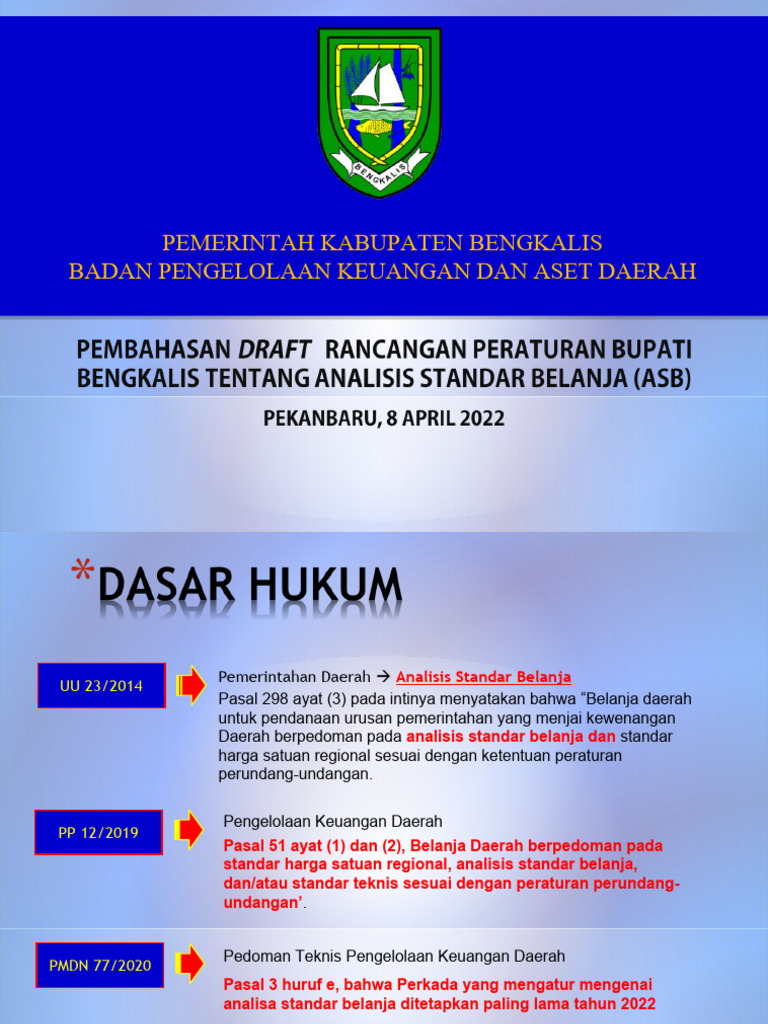 Pembahasan Draft Perbup Asb 2022 | PDF | Pengelolaan Keuangan & Uang