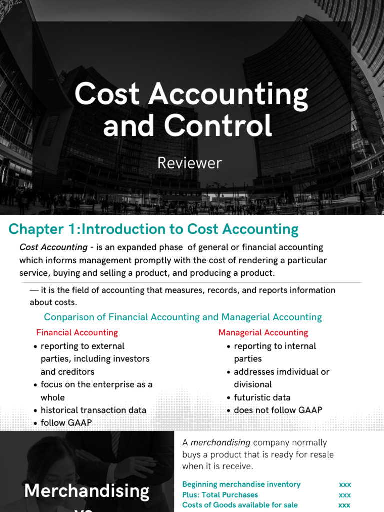 Cost Accounting and Control | PDF
