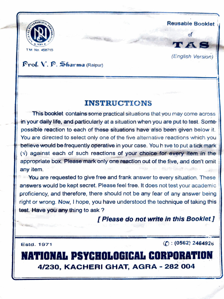 Test Anxiety Scale | PDF