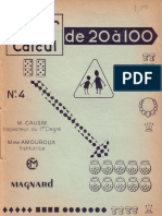 CP - Mathématiques - Cahier de Calcul CP N°4 de 20 À 100 - Cahier D'exercice - Magnard - 1960