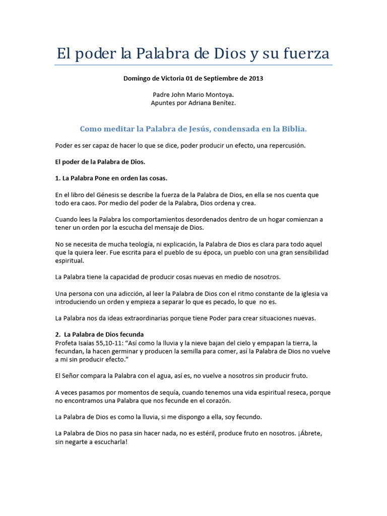 El Poder de La Palabra | PDF