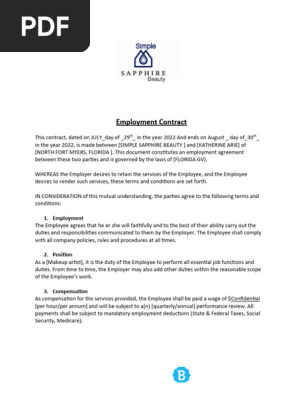 Employment Contract Template Download 20201125