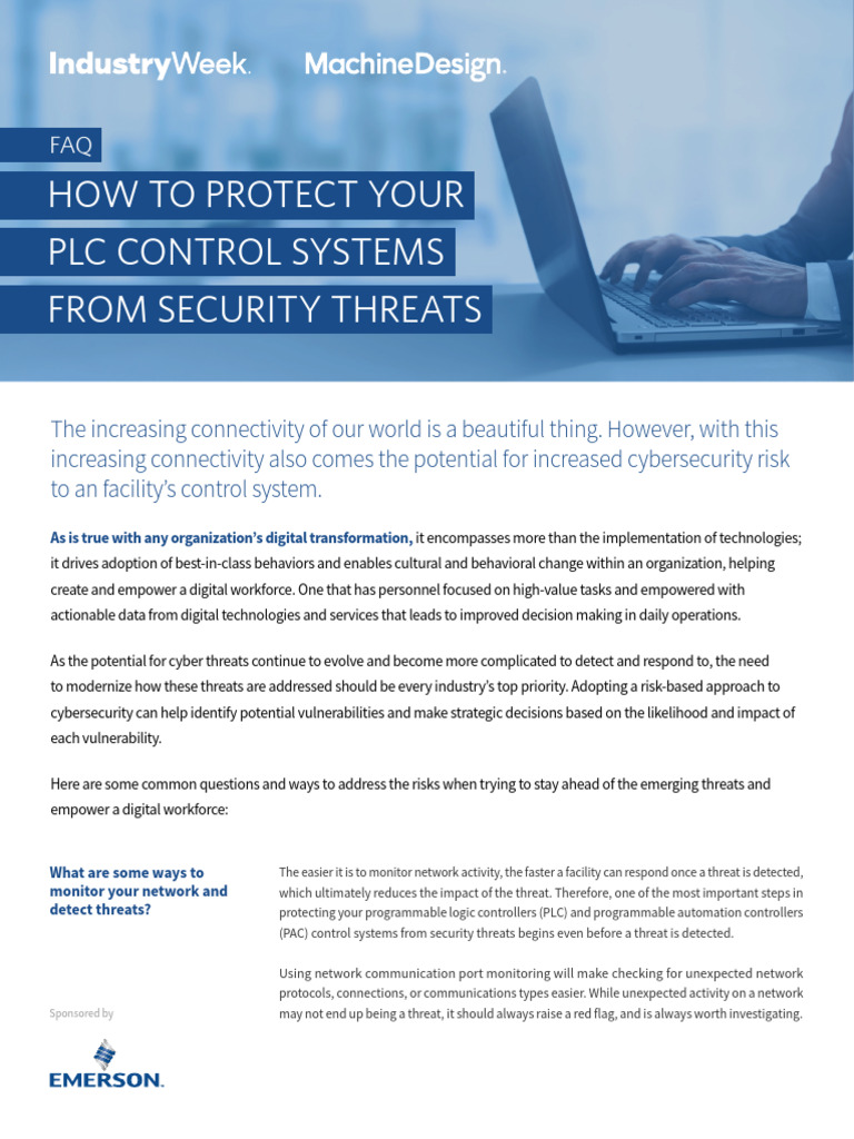Case Study How To Protect Your PLC Control Systems From Security Threats Emerson en 6325986 PDF
