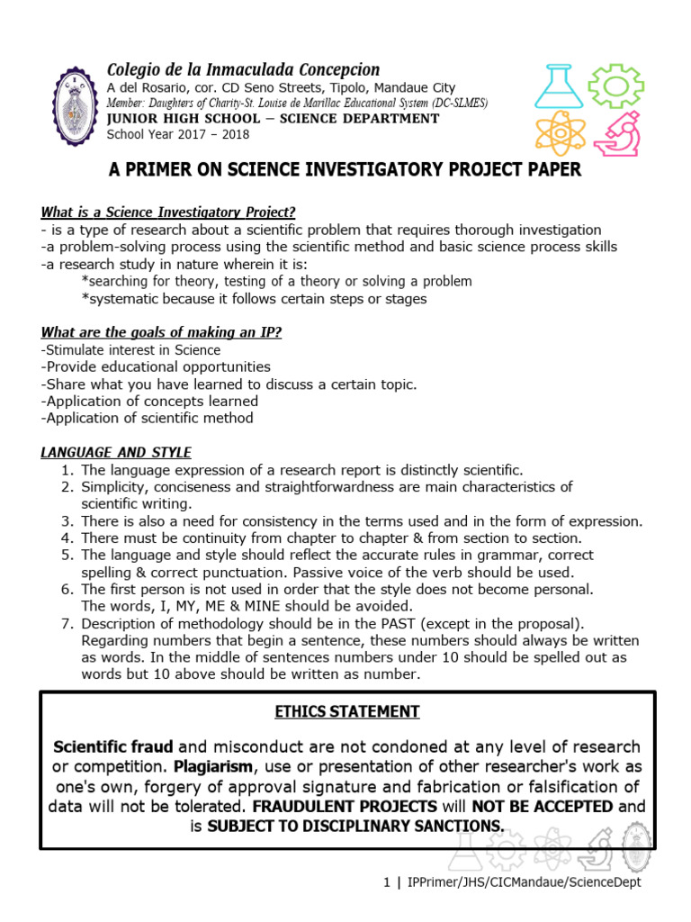 Science Investigatory Project Guide | PDF