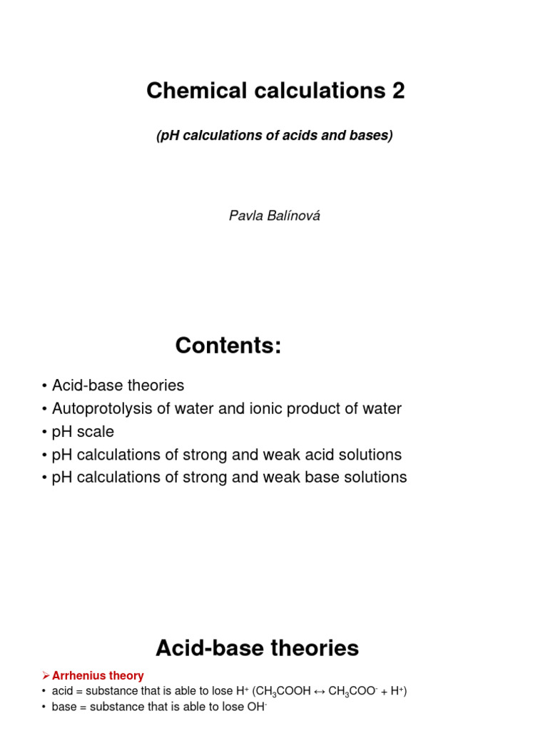 Chemical Calculations 2 2020 Pdf