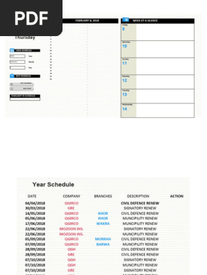 Daily Work Schedule