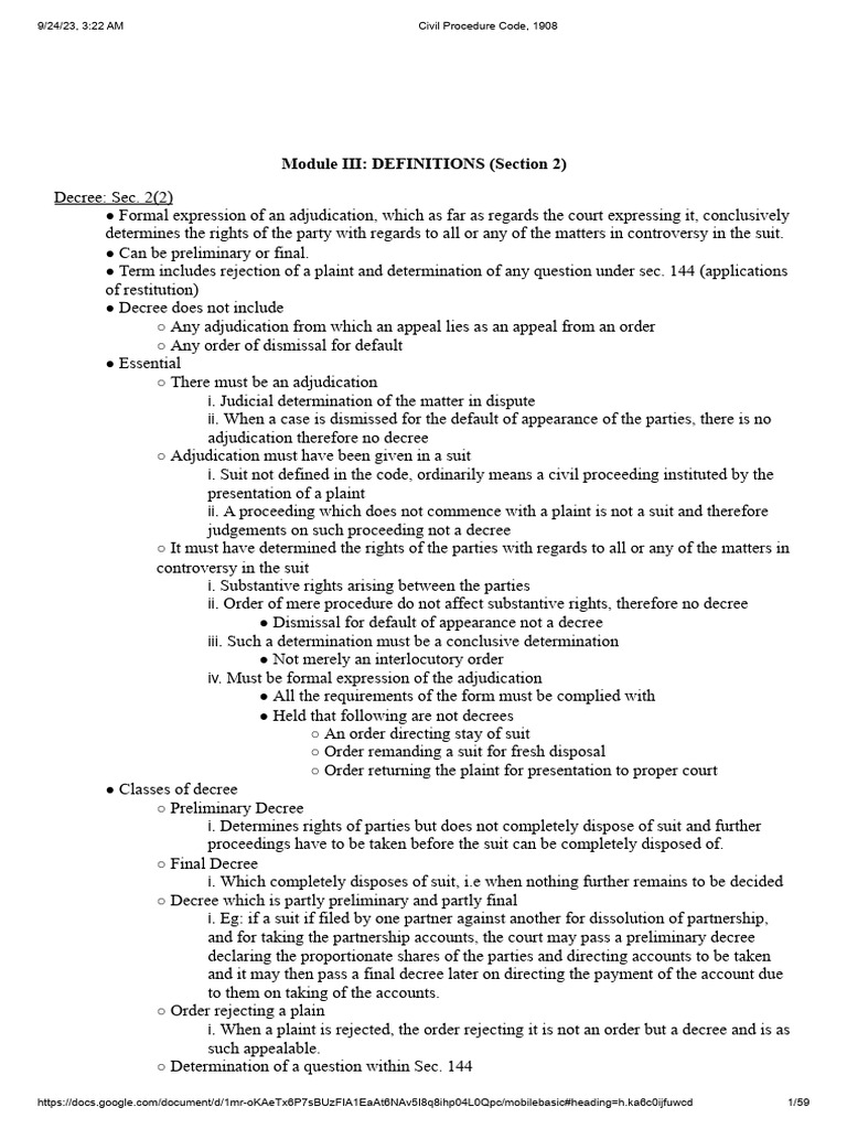 Civil procedure code 1908 pdf lawsuit pleading
