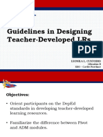 Guidelines For Designing Teacher Developed LRs ASHI
