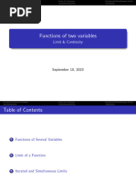 Functions of Two Variables Limits