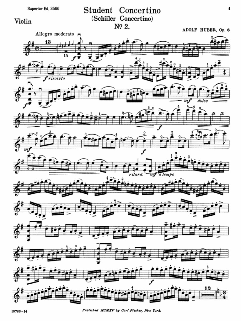 Huber Concertino nº2 en Sol M | PDF