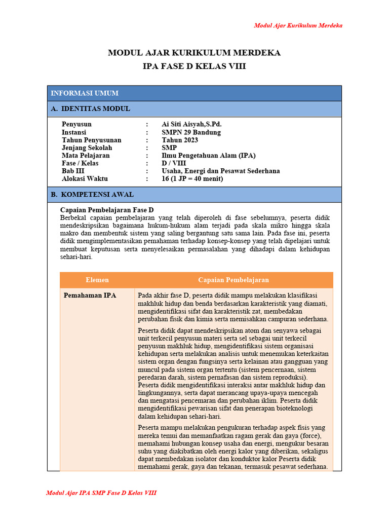 Modul Ajar BAB 3 | PDF | Sains & Matematika