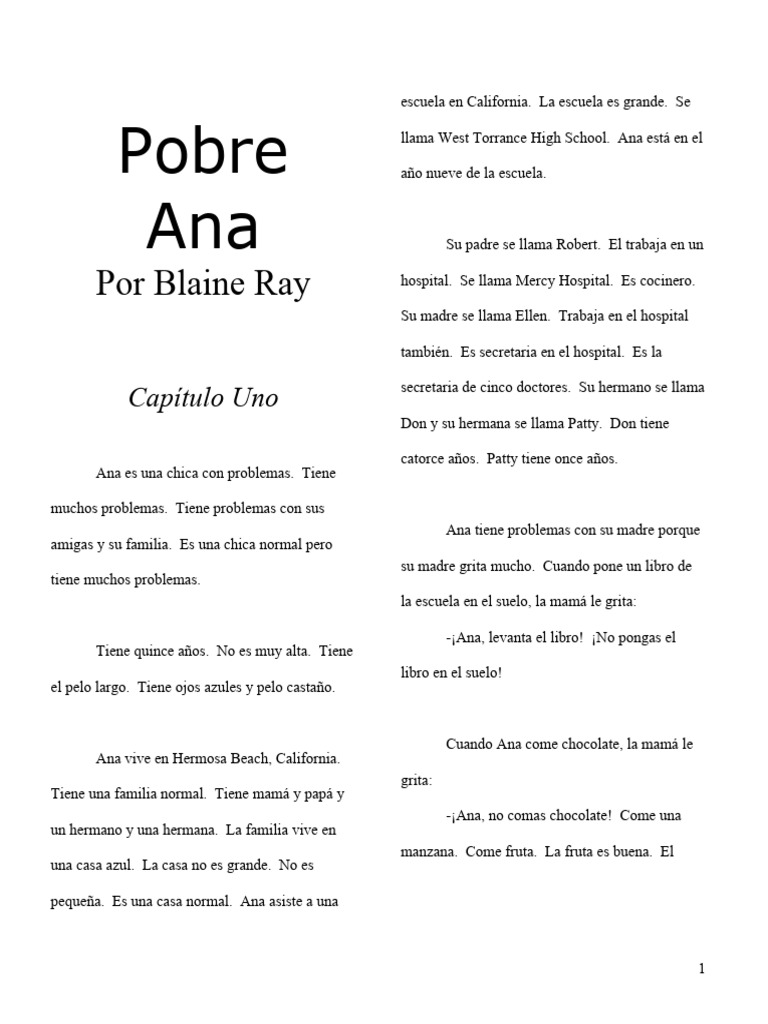 Pobre Ana Level 2 Novel 1 PDF