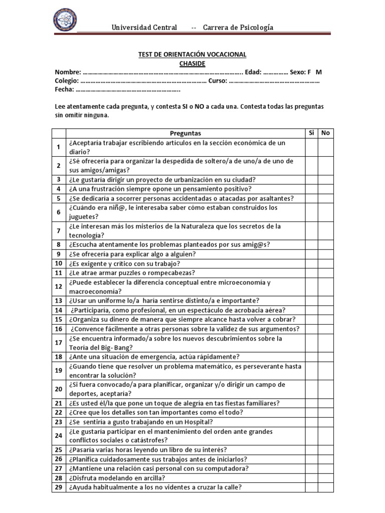 Test De Aptitudes Vocacionales