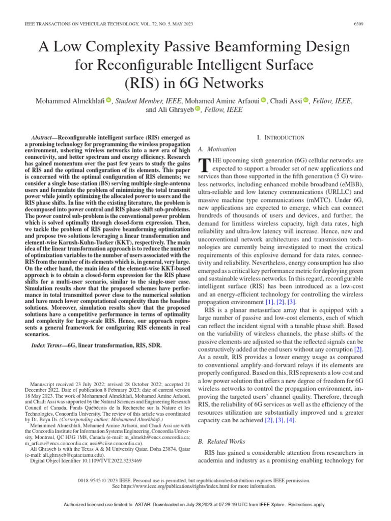 2023-A Low Complexity Passive Beamforming Design For Reconfigurable ...