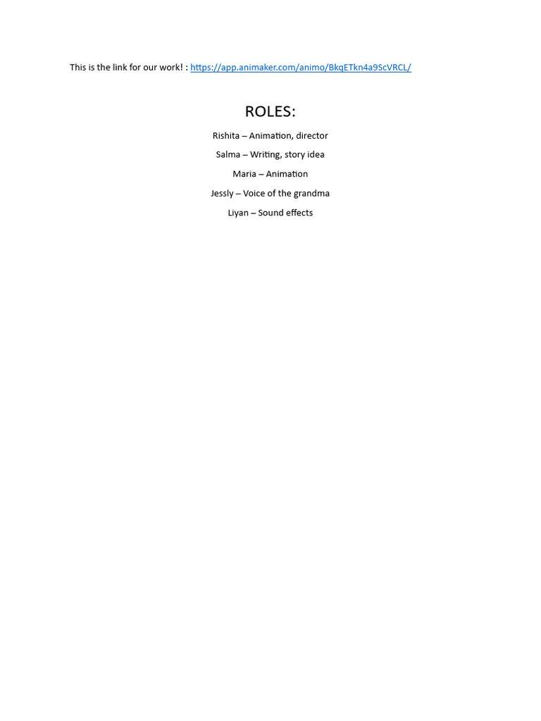 Team Roles for Animation Project | PDF | Art