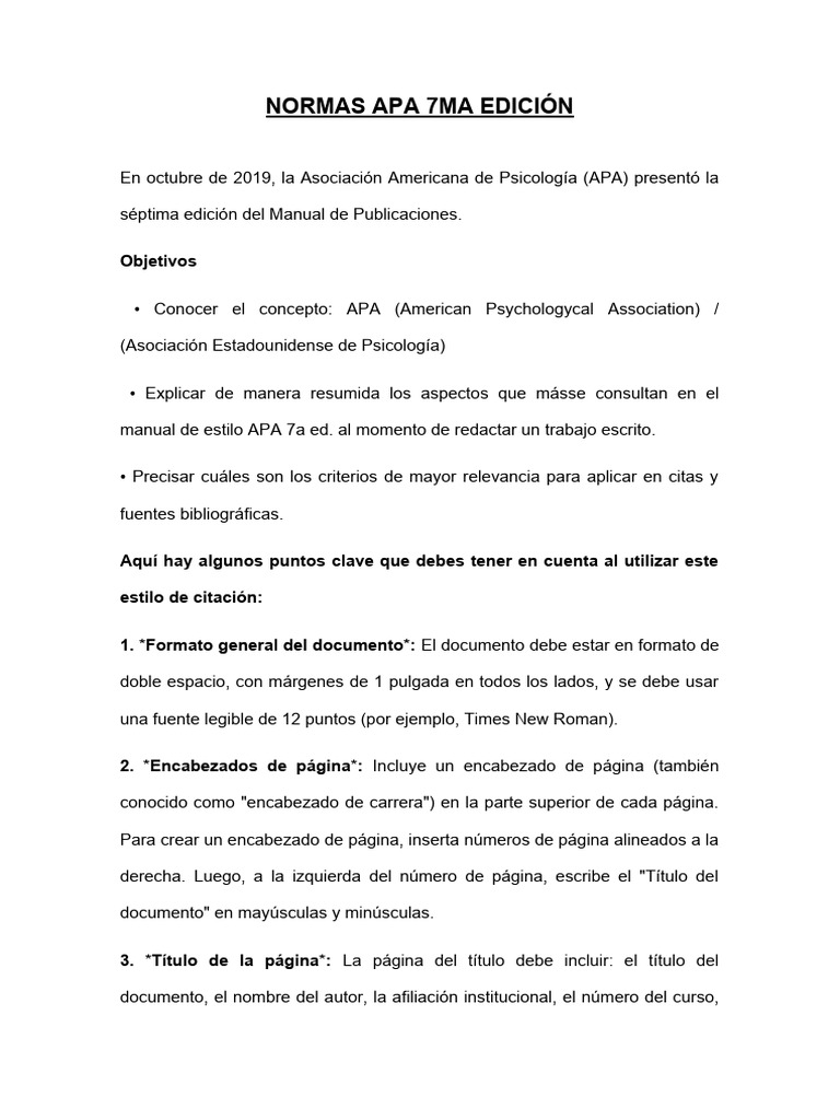 Normas Apa 7ma Edición | PDF