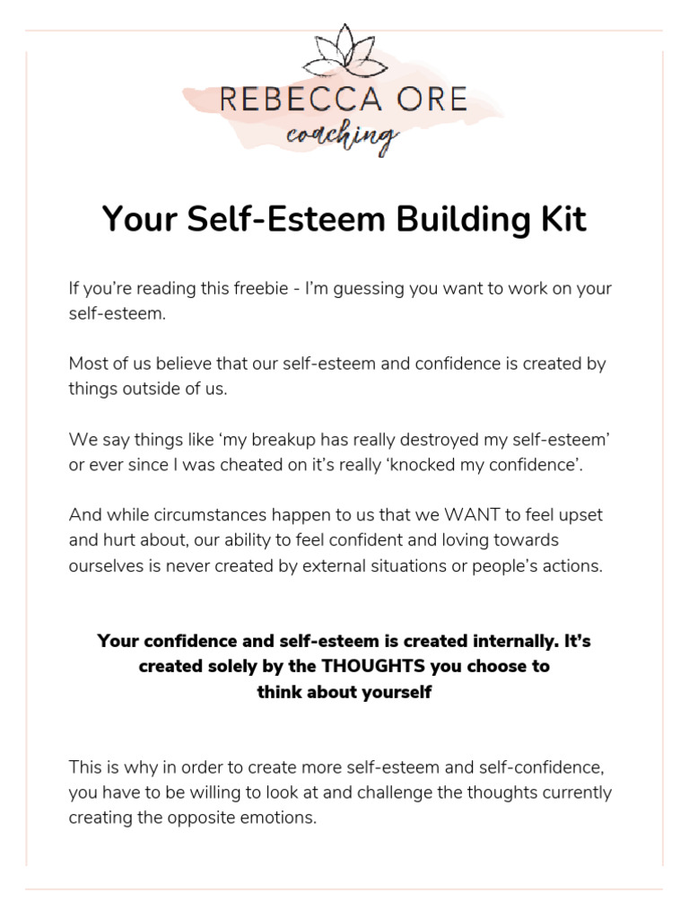 Your Self Esteem Building Kit 3 Pdf