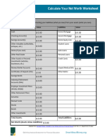 Net Worth Worksheet