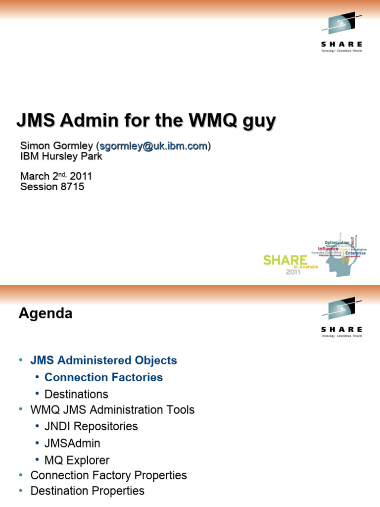 JMS Administration for WMQ Users | PDF | Technology & Engineering