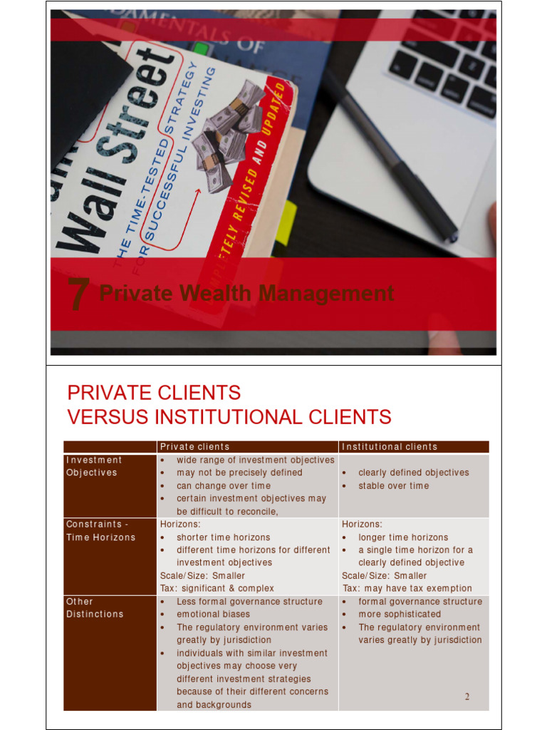 Lecture+7+ +Private+Wealth+Management | PDF
