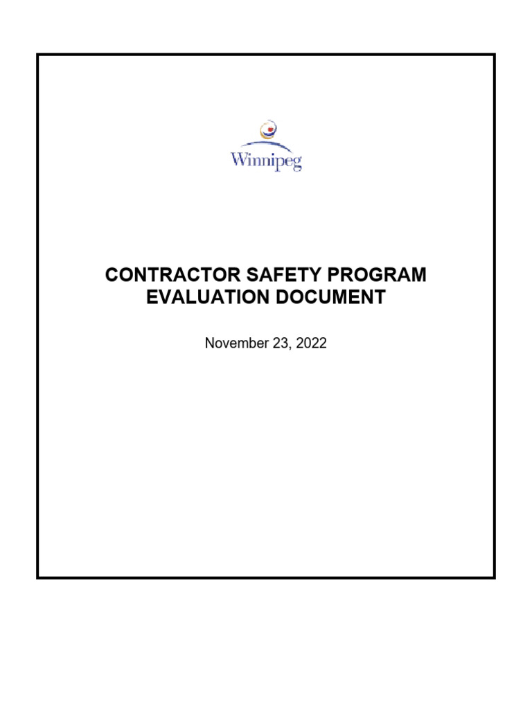 Contractor Safety Program Evaluation | PDF