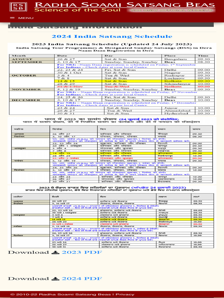 India Satsang Information RSSB PDF