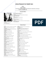 Operations Research For Health Care