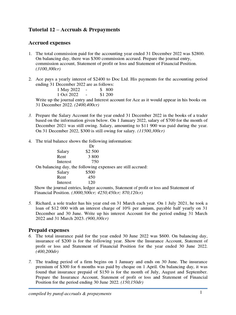 12-Accrual and Prepayment | PDF