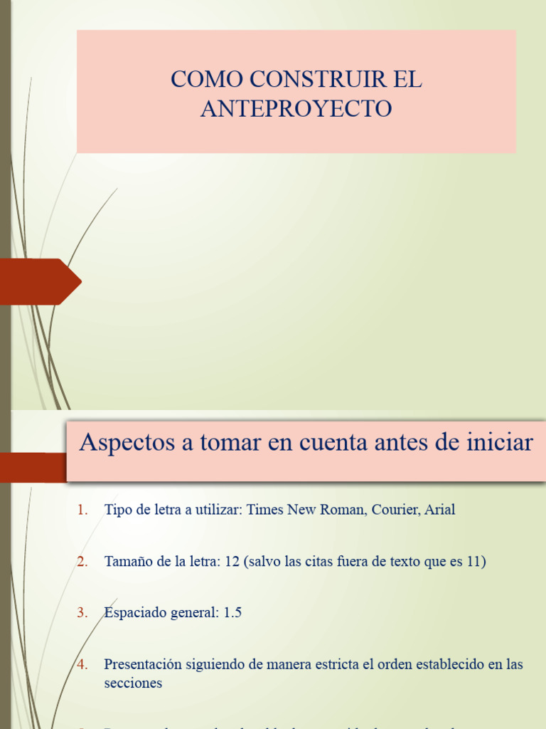 Guía para Elaborar un Anteproyecto | PDF
