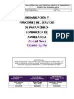 Pets Organización y Funciones Paramédico - Conductor de Ambulancia 2022