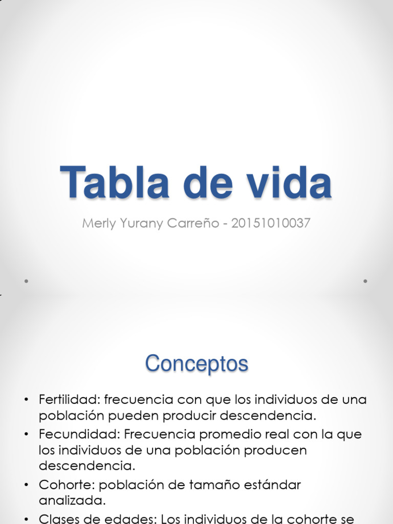 Tablas de Vida PDF