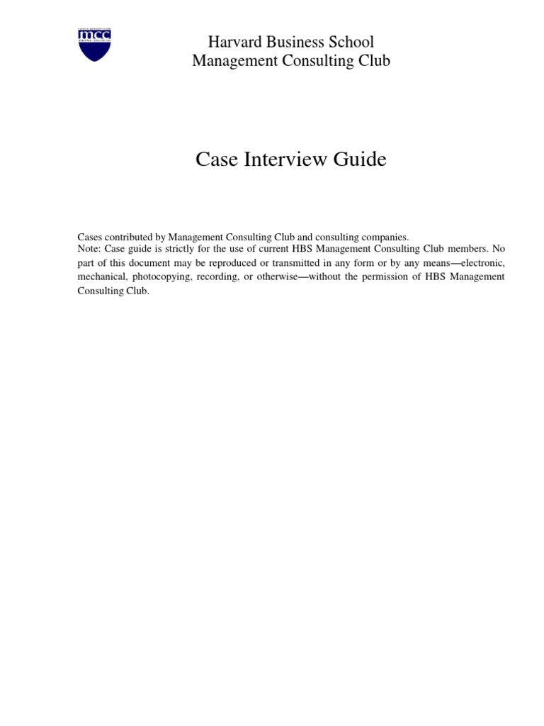 HBS Case Interview Guide PDF Cognition Cognitive Science