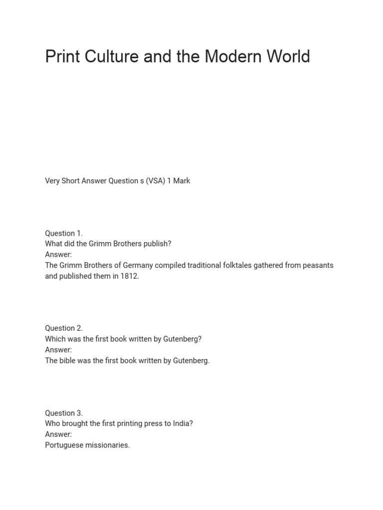 Print Culture Examples