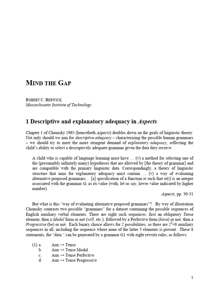 Linguistic Theory: Mind the Gap | PDF | Teaching Methods & Materials