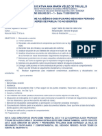 Acta N° Entrega de Calificaciones Segudo Periodo