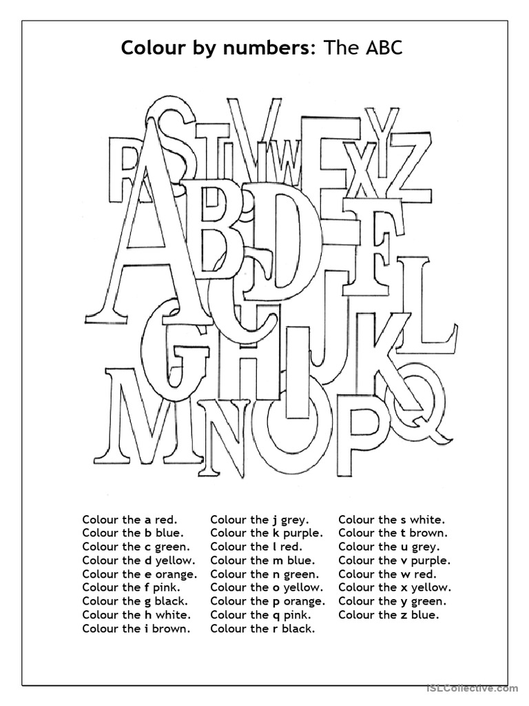 Colour by Number - The ABC | PDF