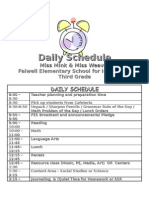 3rd-Mink, Weaver - Daily Schedule