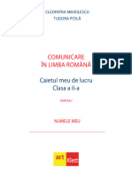 Comunicare in Limba Romana Caietul Meu de Lucru Clasa A II A Partea I