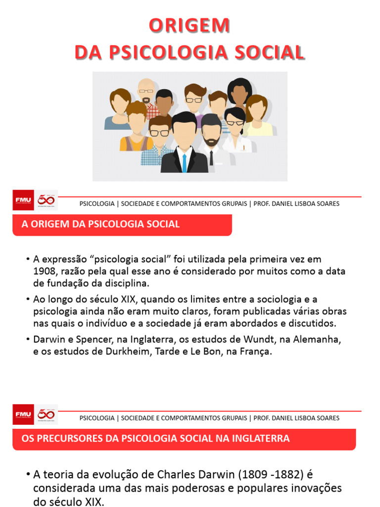 FMU- A ORIGEM DA PSICOLOGIA SOCIAL | PDF