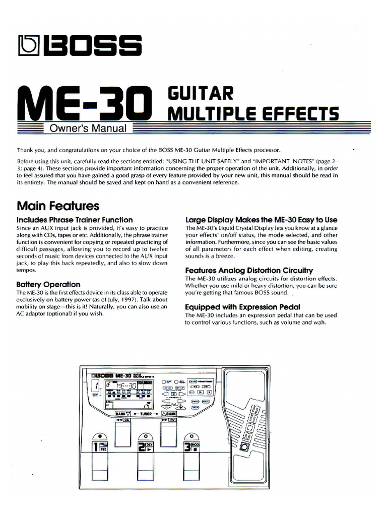 Boss ME-30 (Manual EN) | PDF